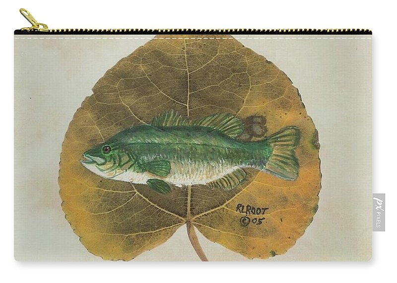 Wildlife Zip Pouch featuring the painting Large mouth Bass by Ralph Root