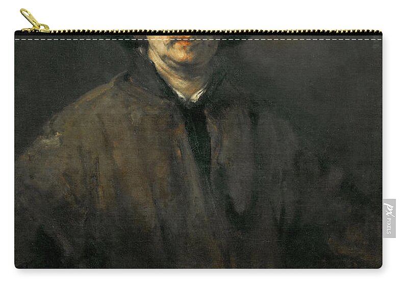 Rembrandt Zip Pouch featuring the painting Large Self Portrait by Rembrandt
