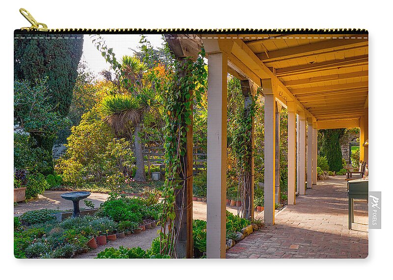 Larkin House Zip Pouch featuring the photograph Larkin House Garden by Derek Dean