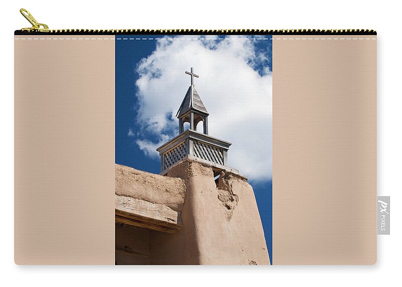 Southwest Zip Pouch featuring the photograph Las Trampas Church by Jim Benest