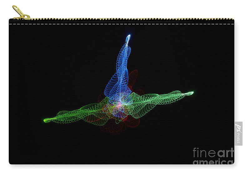 Fractal Zip Pouch featuring the photograph Laser Fractal by Andrea Silies