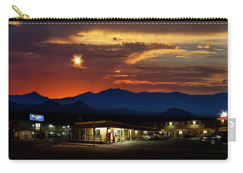 Last Chance Carry-all Pouch featuring the photograph Last Chance Motel by Micah Offman