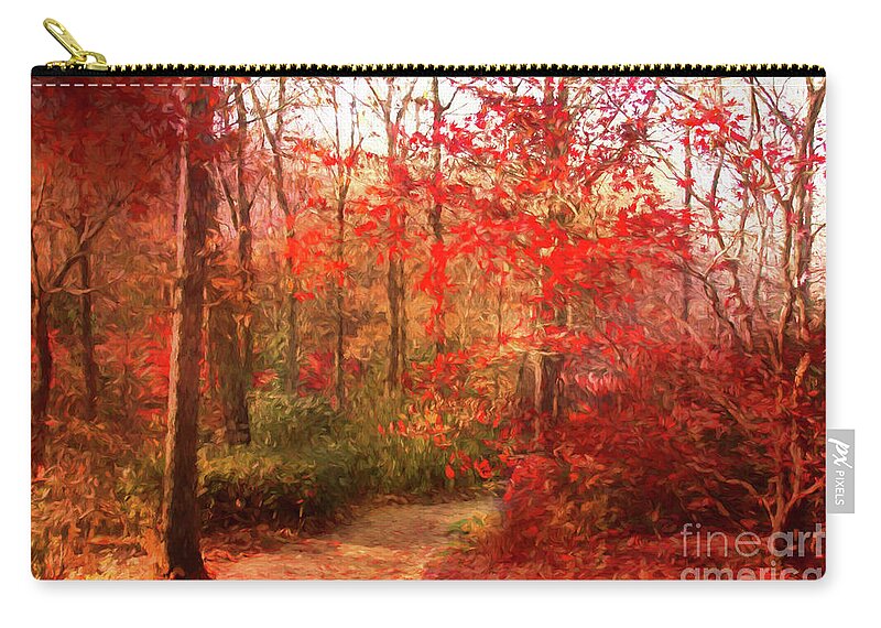 Japanese Gardens Zip Pouch featuring the photograph Last color of Fall by Geraldine DeBoer