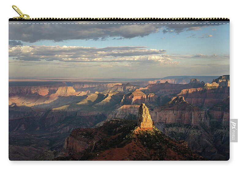 Grand Canyon Zip Pouch featuring the photograph Last light Mt Hayden by Gaelyn Olmsted