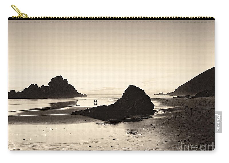 Dusk Zip Pouch featuring the photograph Last Light Pfeiffer Beach by David Gordon