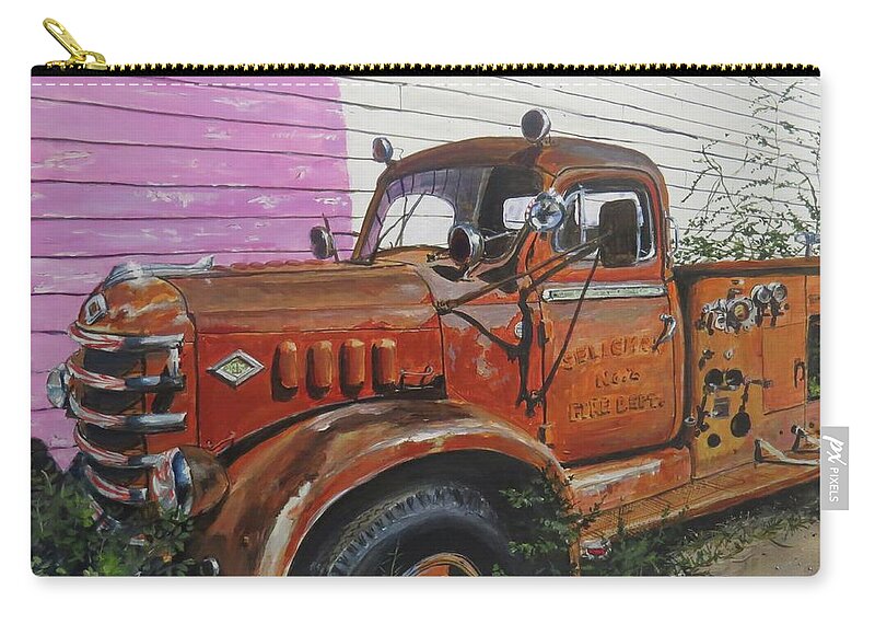 Firetruck Zip Pouch featuring the painting Last Parade by William Brody
