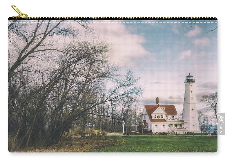 Scott Norris Photography Zip Pouch featuring the photograph Late Afternoon at the Lighthouse by Scott Norris