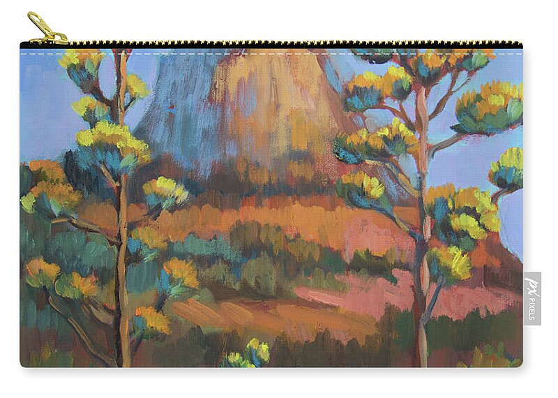 Arizona Zip Pouch featuring the painting Late Afternoon Century Plants by Diane McClary