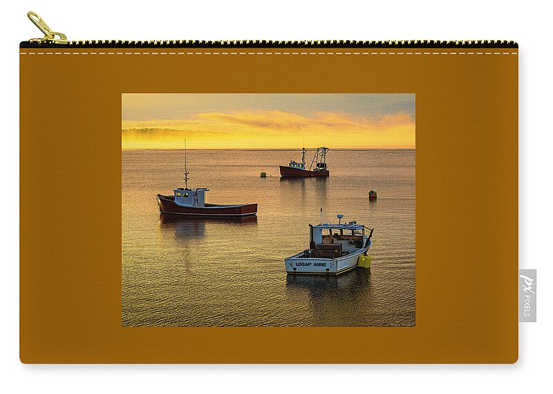 Late Afternoon Mooring Down East Zip Pouch featuring the photograph Late Afternoon Mooring Down East by Marty Saccone