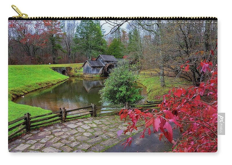 Mill Zip Pouch featuring the photograph Late fall at Mabry Mill by Steve Hurt
