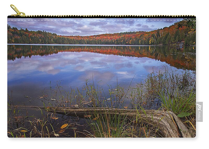 Vermont Zip Pouch featuring the photograph Late Fall Reflections by John Vose