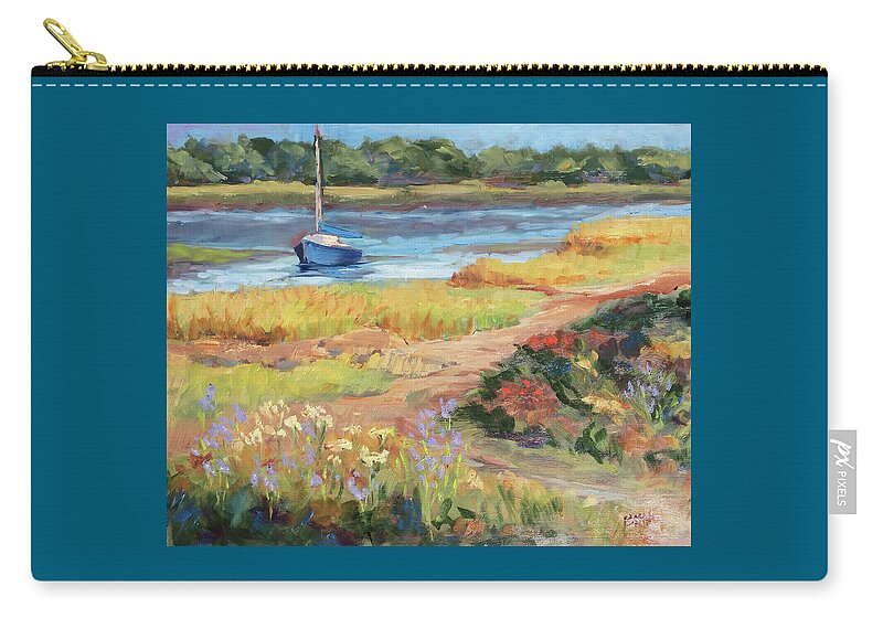 Cape Cod Zip Pouch featuring the painting Late Summer Colors by Barbara Hageman