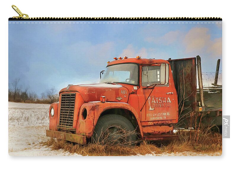 Truck Zip Pouch featuring the photograph Latsha Lumber Truck by Lori Deiter