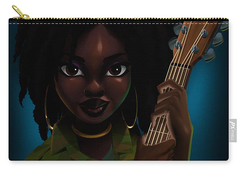 Lauryn Hill Zip Pouch featuring the digital art Lauryn Hill by Nelson Dedos Garcia