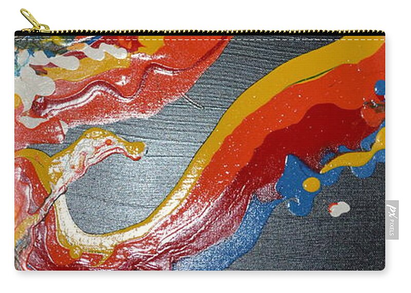 This Is An Acrylic Painting Using The Flow Technique. Each Color Is Mixed With A Medium So It Can Be Poured Onto A Canvas. The Canvas Is Tilted To Move The Colors Inn Different Patterns. Zip Pouch featuring the painting Lava Flow by Martin Schmidt
