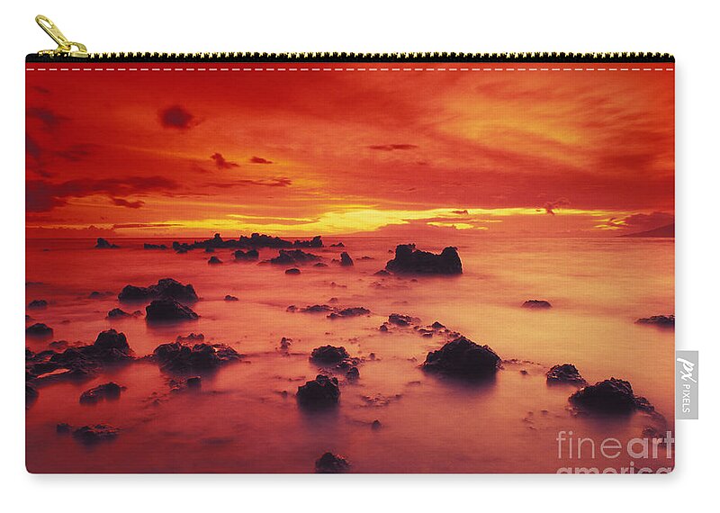 Amaze Zip Pouch featuring the photograph Lava Rock Beach by Dave Fleetham - Printscapes