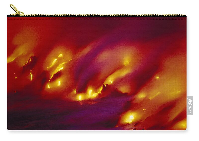 Amaze Zip Pouch featuring the photograph Lava Up Close by Ron Dahlquist - Printscapes