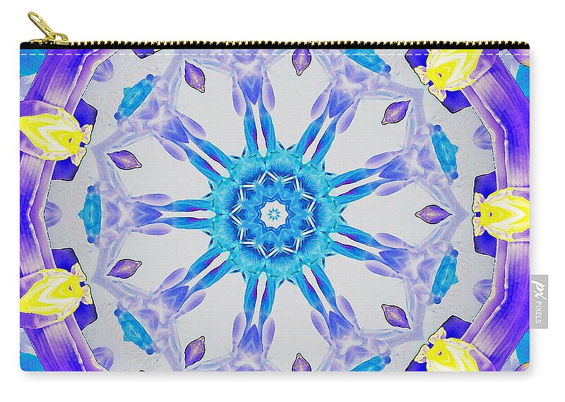 Floral Zip Pouch featuring the digital art Lavender Floral by Shawna Rowe