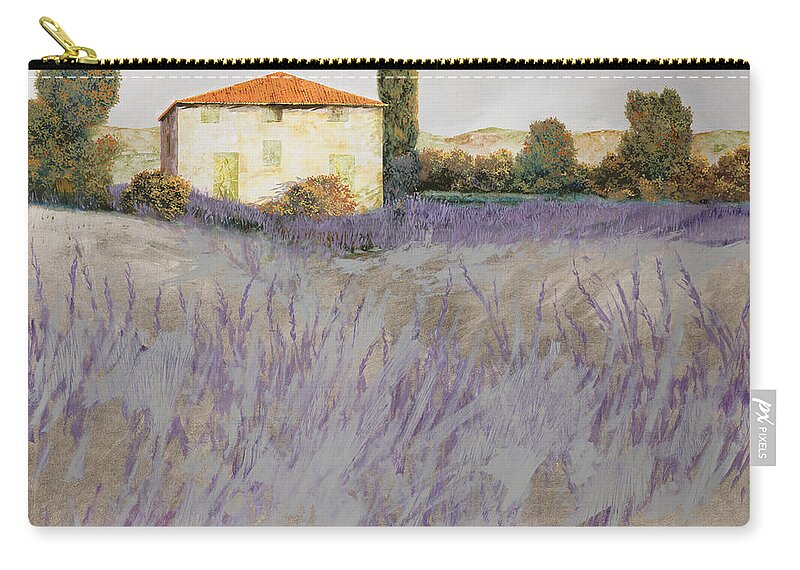 Lavender Zip Pouch featuring the painting Lavender by Guido Borelli