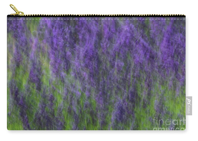 Lavender In The Wind Zip Pouch featuring the photograph Lavender in the Wind by Rachel Cohen