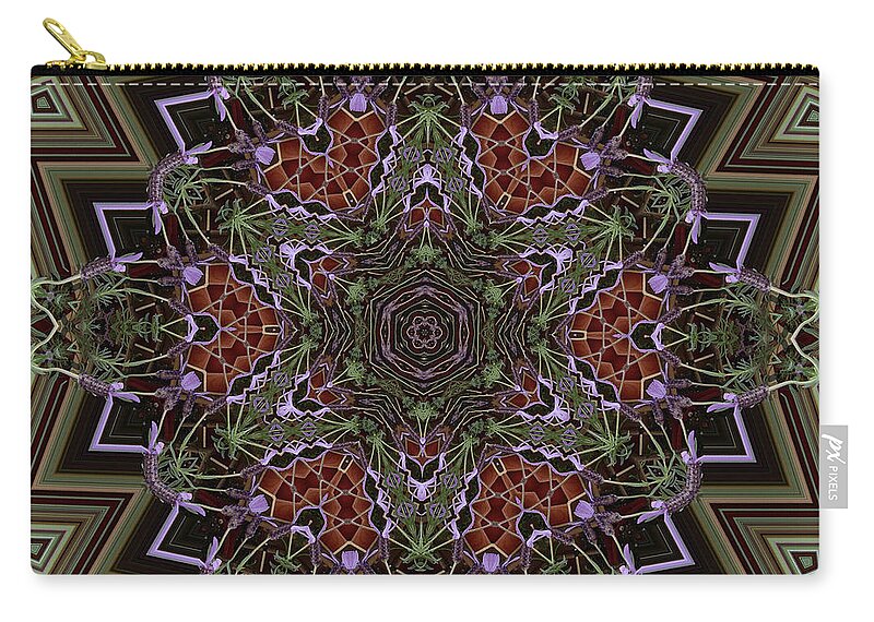 Buddhism Zip Pouch featuring the digital art Lavender Mandala by Julia Underwood