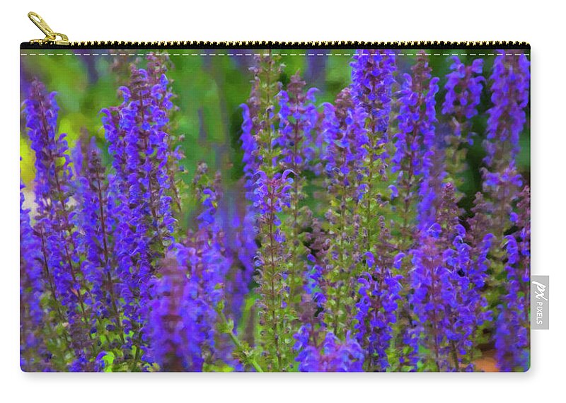 Lavender Zip Pouch featuring the digital art Lavender Patch by Flees Photos