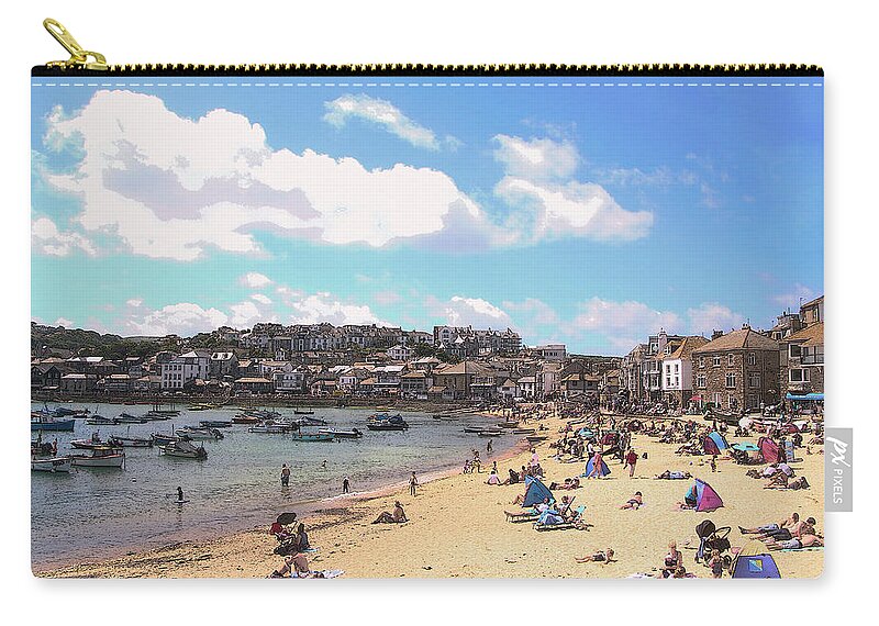 Beach Zip Pouch featuring the photograph Lazy day at the Beach by Tom Conway