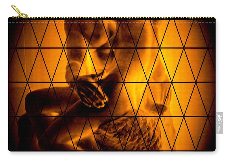 The Kiss Zip Pouch featuring the photograph Le Baiser, The Kiss, by Auguste Rodin by Al Bourassa