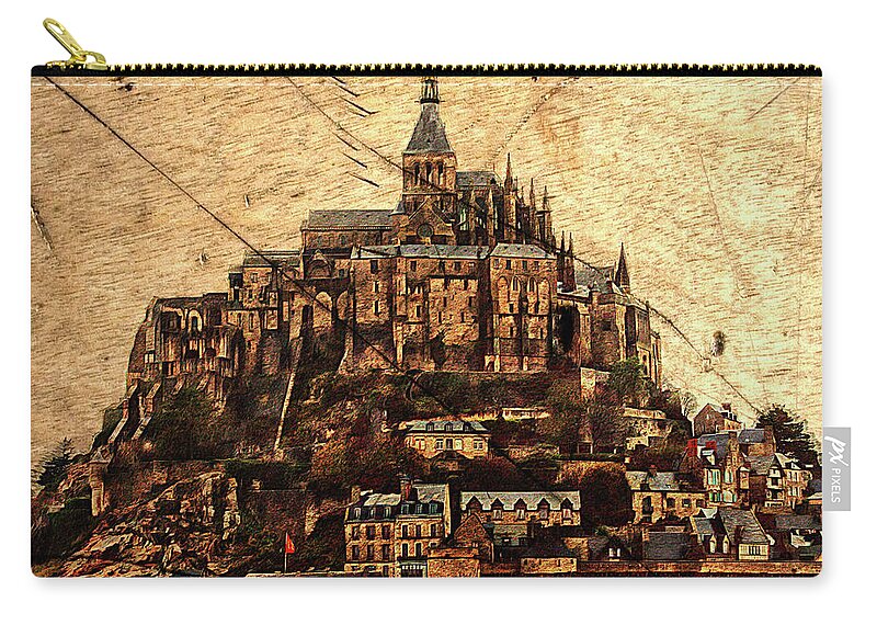 Le Mont-saint-michel Zip Pouch featuring the photograph Le Mont Saint-Michel by Hugh Smith