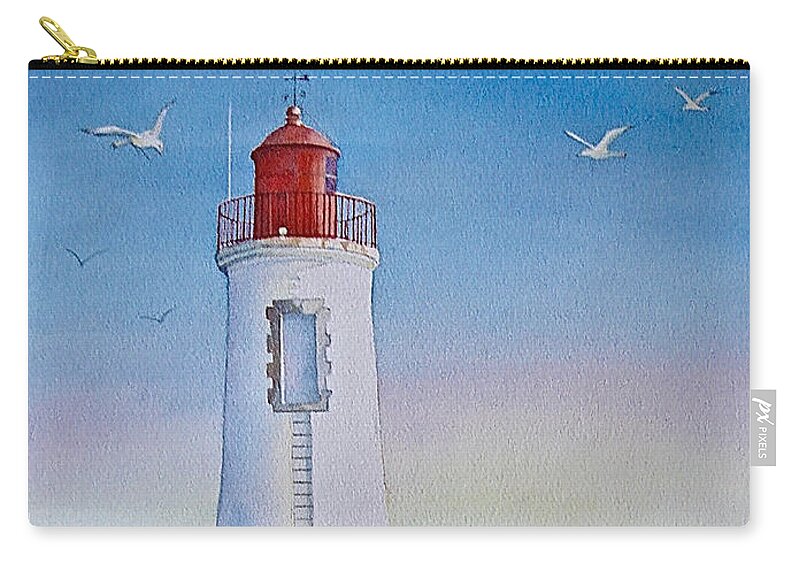 Watercolor Zip Pouch featuring the painting Le Port - 14h - Sables d' Olonne - France by Francoise Chauray