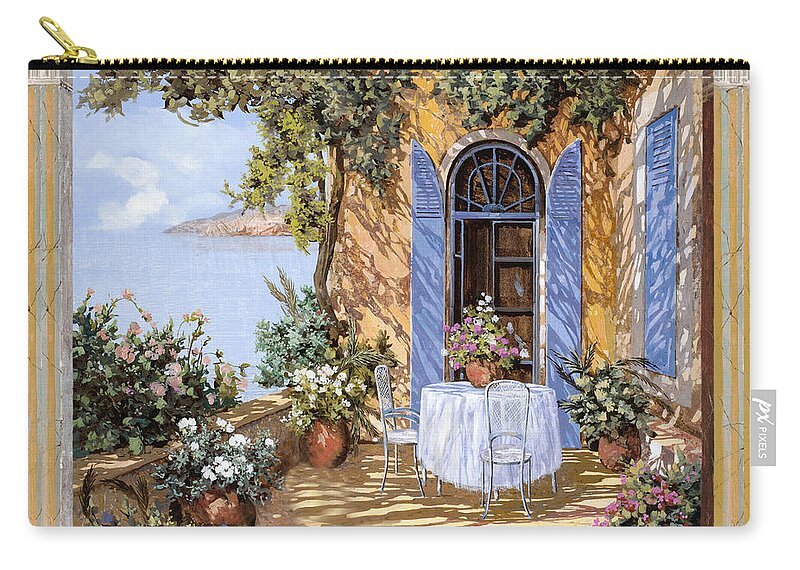 Blue Door Zip Pouch featuring the painting Le Porte Blu by Guido Borelli