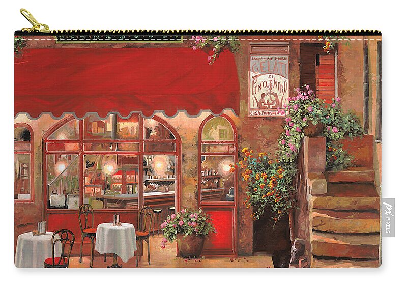 Caffe Zip Pouch featuring the painting Le Rendez Vous by Guido Borelli