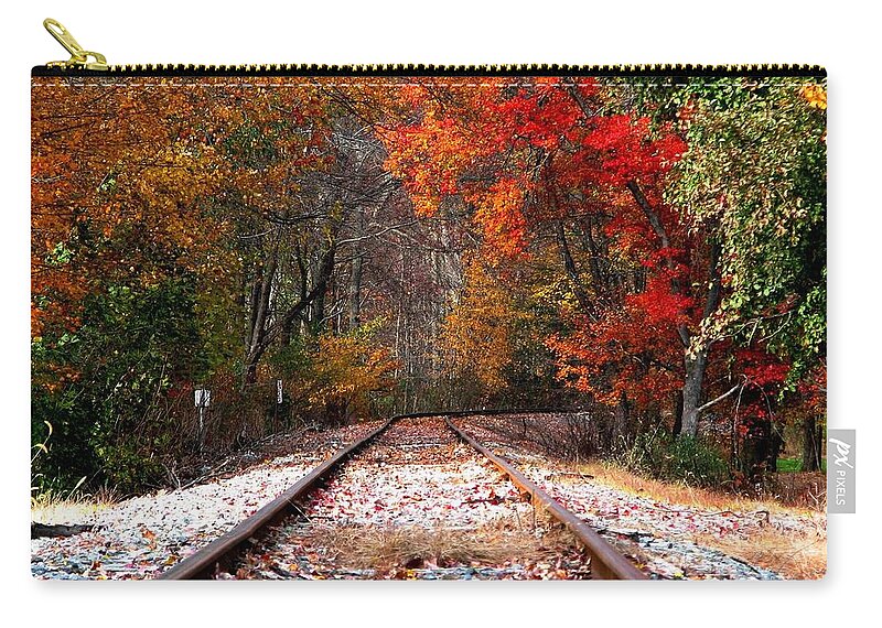 Tracks Zip Pouch featuring the photograph Lead Me Home by Angela Davies