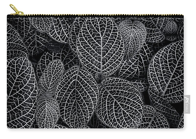 Leafy Zip Pouch featuring the photograph Leaf Pattern by Wayne Sherriff
