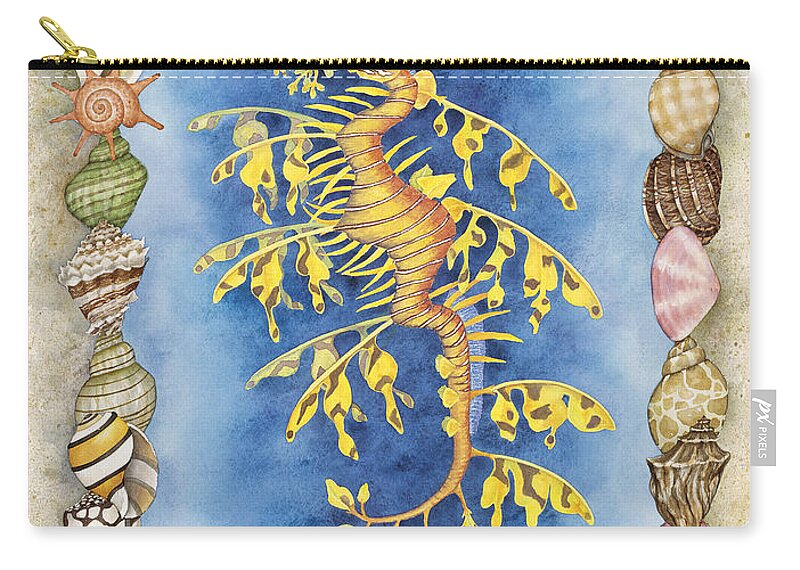 Leafy Sea Dragon Carry-all Pouch featuring the painting Leafy Sea Dragon by Lucy Arnold
