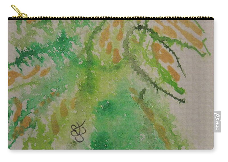 Leaves Carry-all Pouch featuring the drawing Leaves by AJ Brown