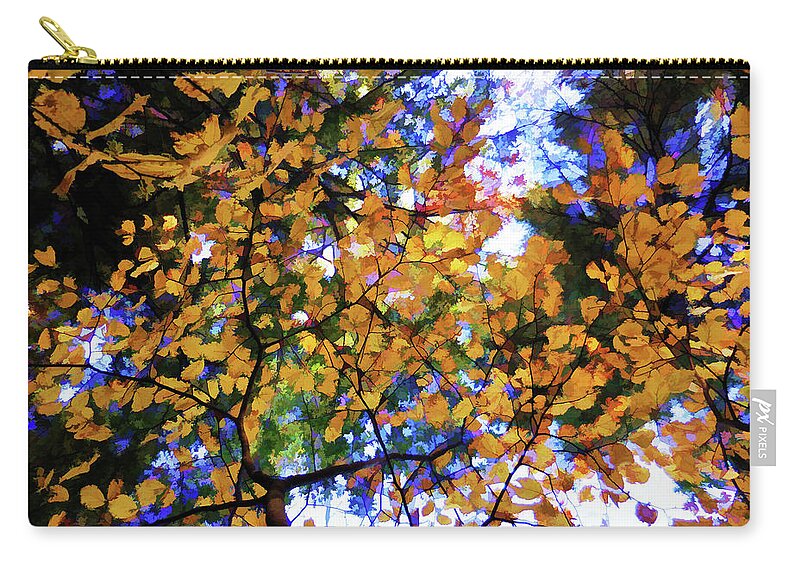 Leaves Of Autumn Zip Pouch featuring the painting Leaves of Autumn by Jeelan Clark