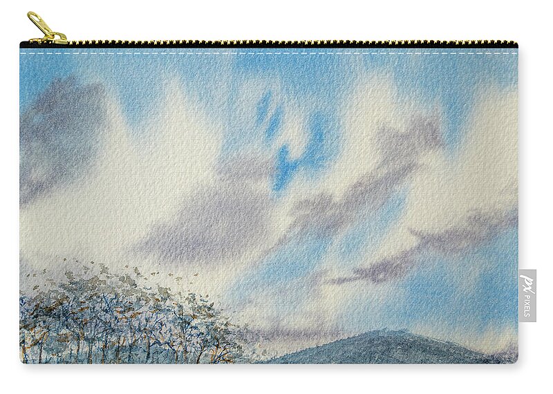 Beautiful Zip Pouch featuring the painting The Blue Hills of Summer by Dorothy Darden