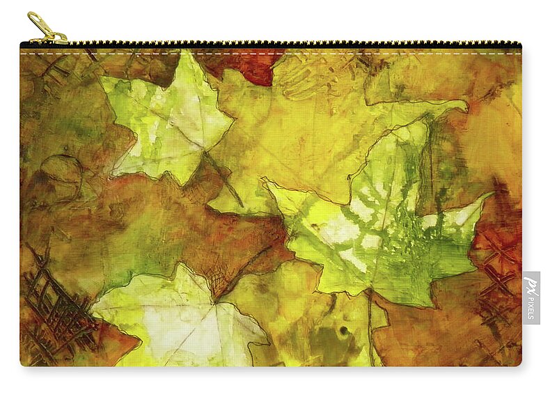 Landscape Zip Pouch featuring the painting Leaves by Terry Honstead