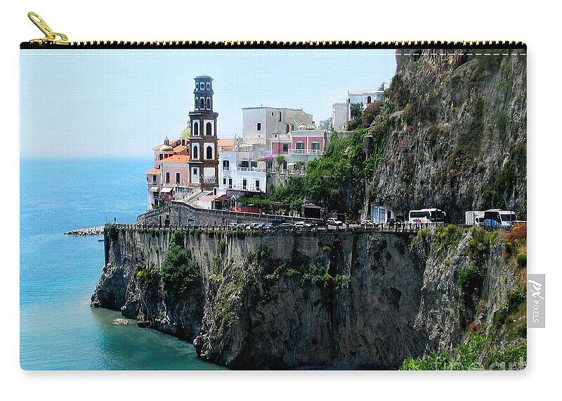 Italy Zip Pouch featuring the photograph Leaving Atrani Italy by Jennie Breeze