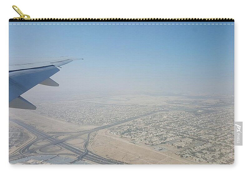 Landscape Zip Pouch featuring the photograph Clear Morning Over Dubai by William Slider