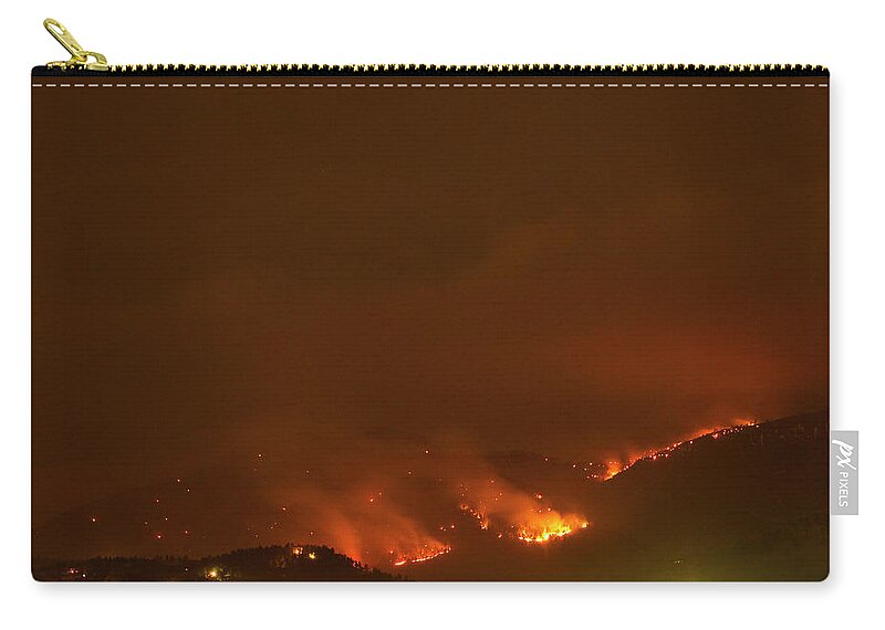 Lefthand Canyon Wildfire Zip Pouch featuring the photograph Lefthand Canyon Wildfire Boulder Colorado by James BO Insogna