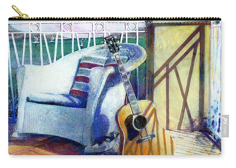 Guitar Paintings Zip Pouch featuring the painting Lefty Left by Andrew King