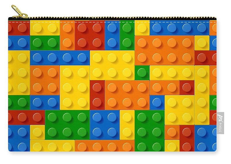 Tiles Zip Pouch featuring the digital art Colorful bricks by Long Shot