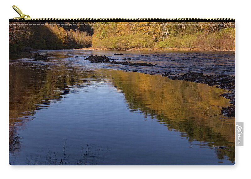 Lehigh River Zip Pouch featuring the photograph Lehigh River Reflection by Joe Kopp