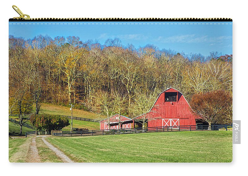 Barn Zip Pouch featuring the photograph Leipers Creek Road Barn by Lorraine Baum