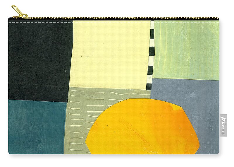Abstract Art Zip Pouch featuring the painting Lemon Love by Jane Davies