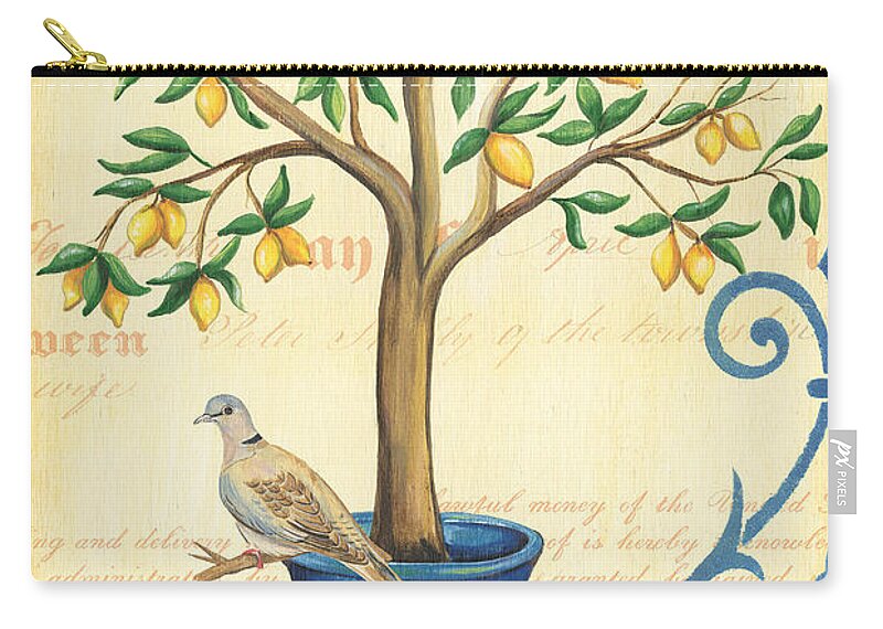 Lemon Zip Pouch featuring the painting Lemon Tree of Life by Debbie DeWitt