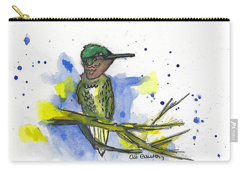 Bird Zip Pouch featuring the painting Lemonade Louie by Ali Baucom