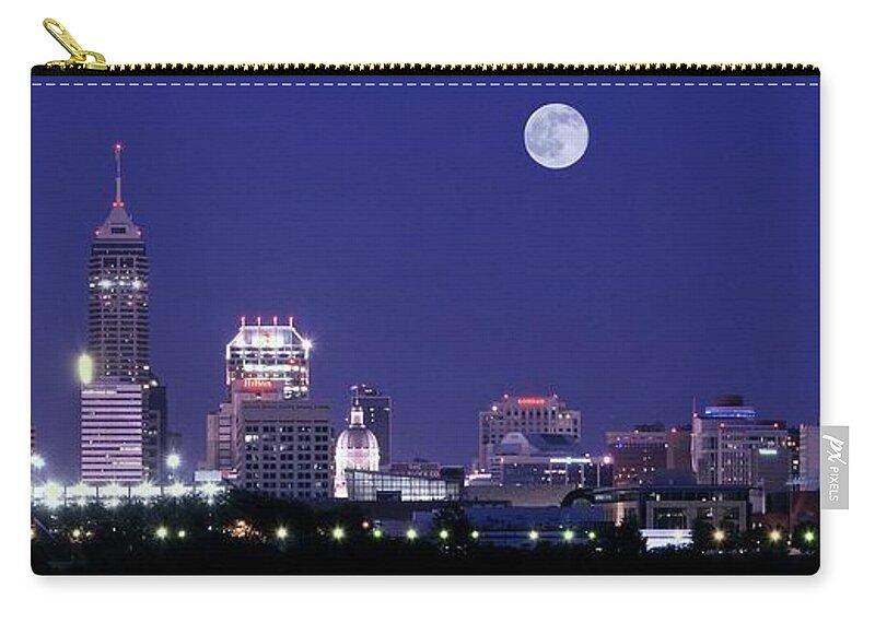 Indianapolis Zip Pouch featuring the photograph Lengthy Indianapolis by Frozen in Time Fine Art Photography